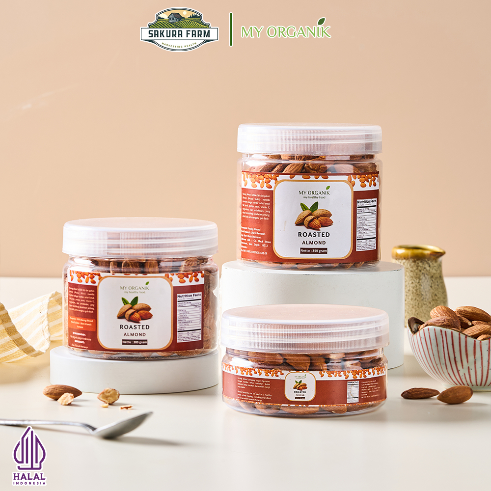 

My Organik Kacang Almond Panggang Kupas Premium Organik Roasted Almond Original Natural