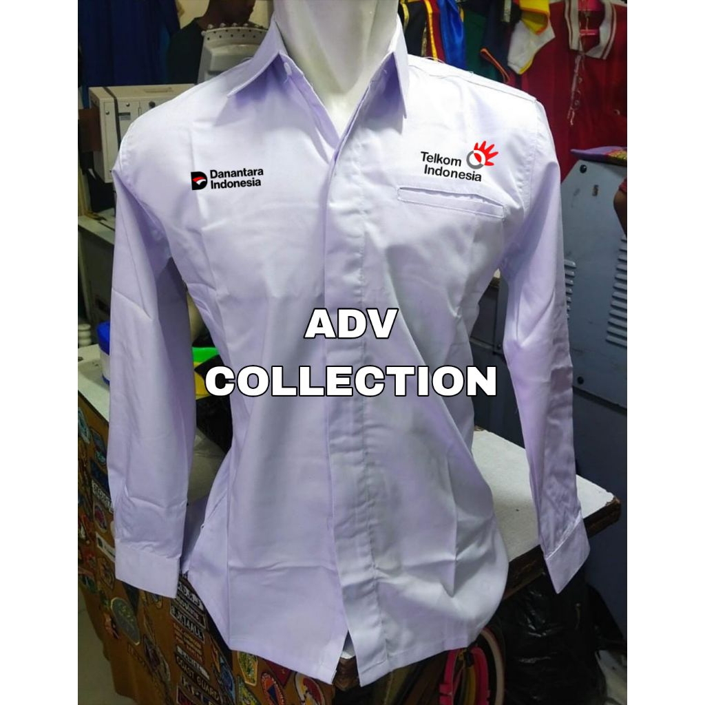 Kemeja Telkom Indonesia Baju Danantara Indonesia Telkom Putih Lengan Panjang Pria