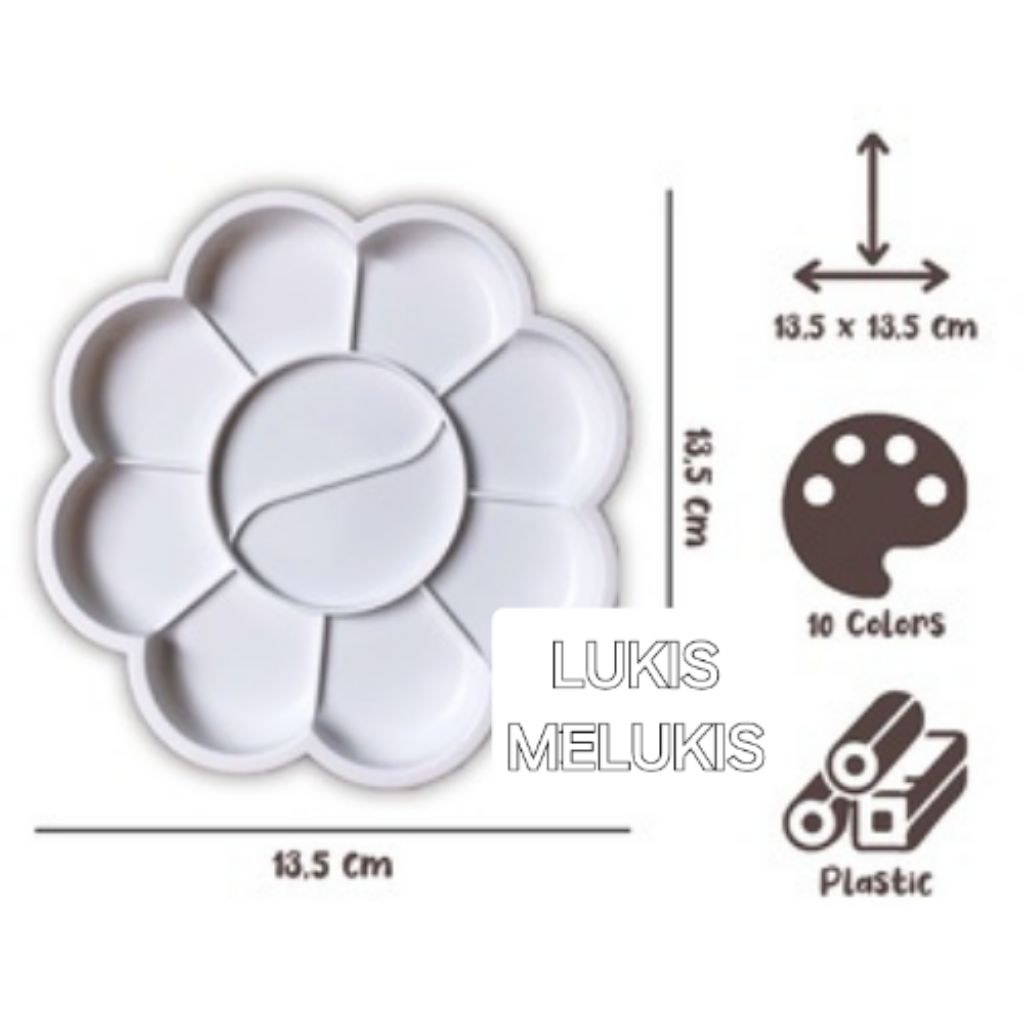 

Palet lukis cat air, minyak, akrilik | Piring cat lukis