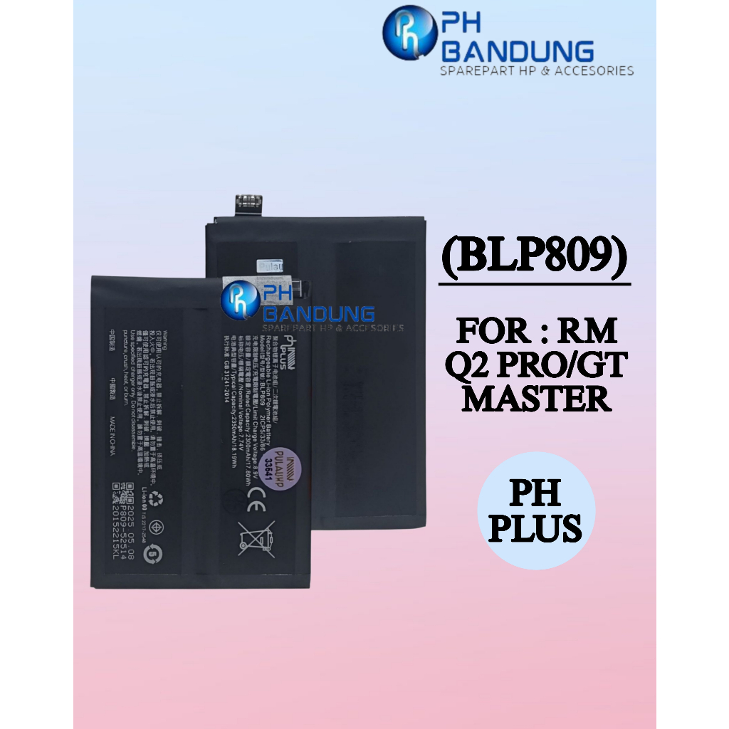 PH BANDUNG _ Baterai BLP809 Rlm GT Master / Rlm Q2 pro
