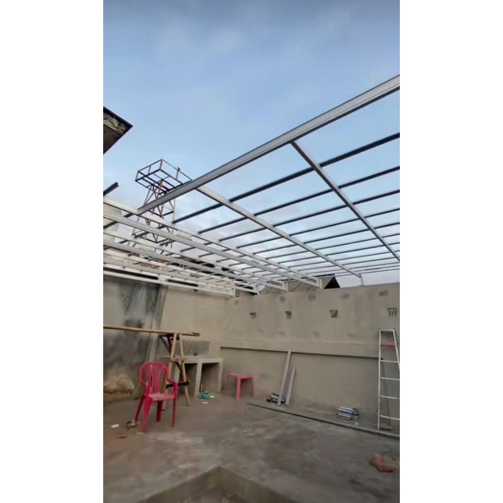 kanopi baja ringan galvalum terpasang murah