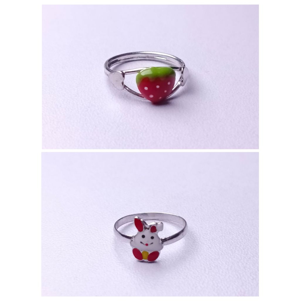Cincin Anak Karakter Perak 925/Cincin Perak Anak/Cincin strawberry/Cincin Anak Terbaru/Cincin Anak L