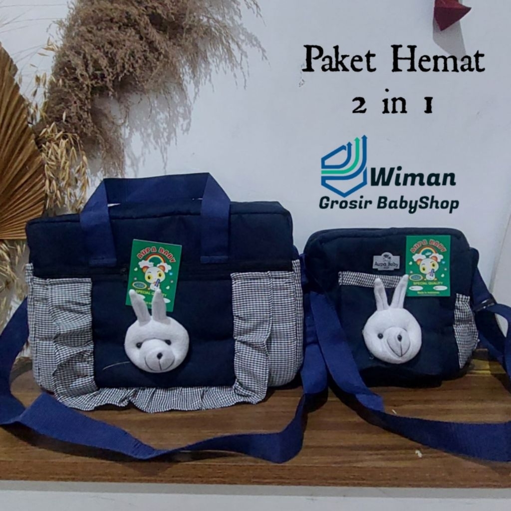 2 in 1 Tas Bayi Besar Fadli Boneka Beruang Dan Tas Kecil Raffa Boneka Beruang Terbaru