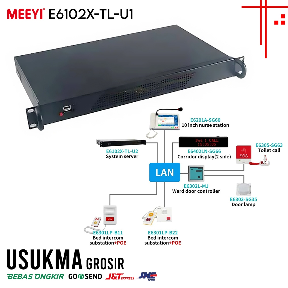 IP Intercom Nurse Call System Server 400 Tombol Alfanumerik - Server Sistem Panggil Interkom Perawat