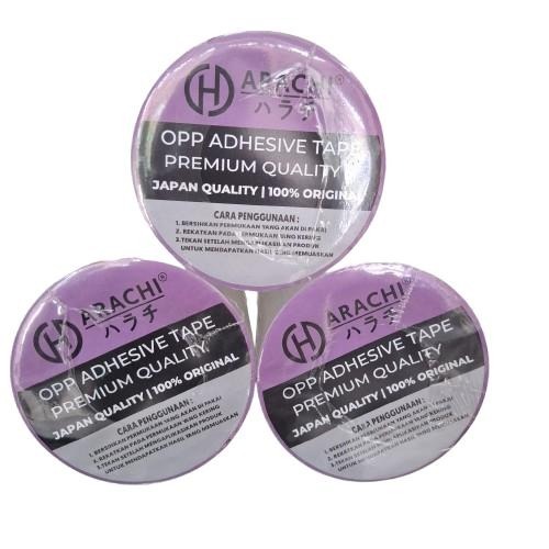 

OPP (lakban) Arachi 2 Inch 75 Yard 1 SLOP(6roll) dan 1 ROLL