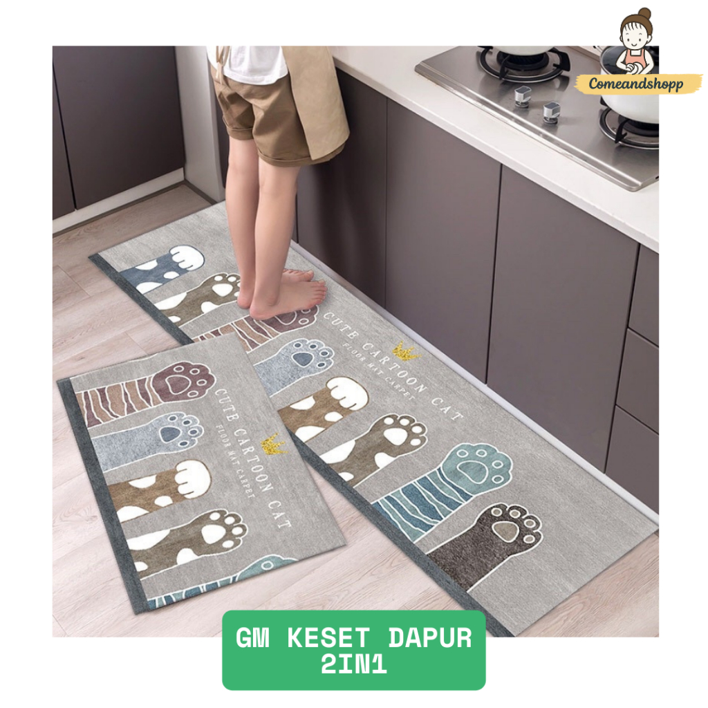 KESET DAPUR 2IN1/KESET DAPUR KARAKTER/KESET DAPUR MINIMALIS/KESET ANTI SLIP/KESET KARPET KITCHEN MAT