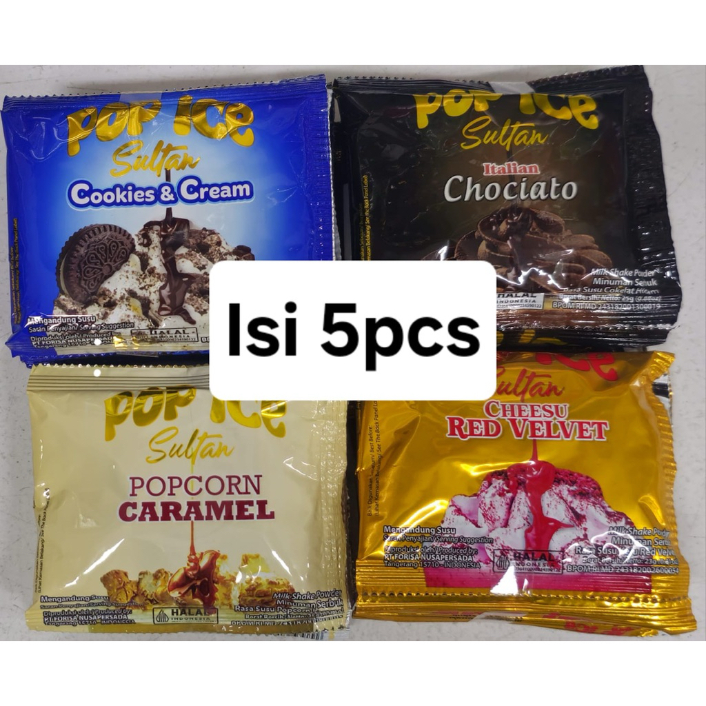 Pop Ice Sultan Edisi 23/25gr - isi 5 sachet,rasa terbaru
