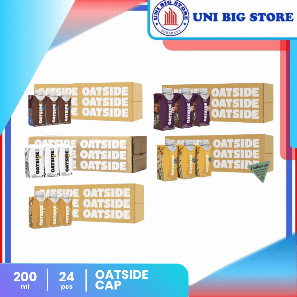 

Oatside Susu Oat CAP Milk Barista | Chocolate | Coffee 200 ml x 24 pcs DUS Coklat Kopi