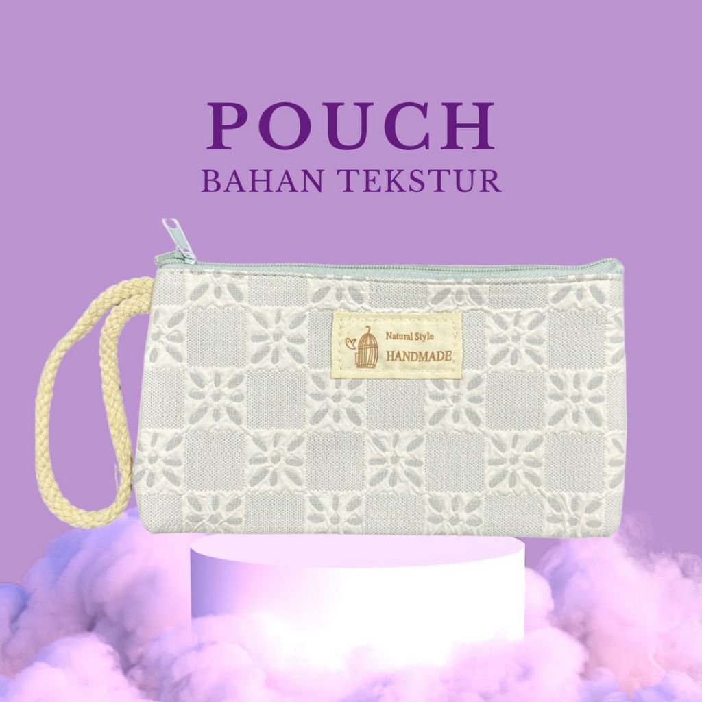 

Tempat Pensil Pencil Case Bahan Tekstur Motif Bunga