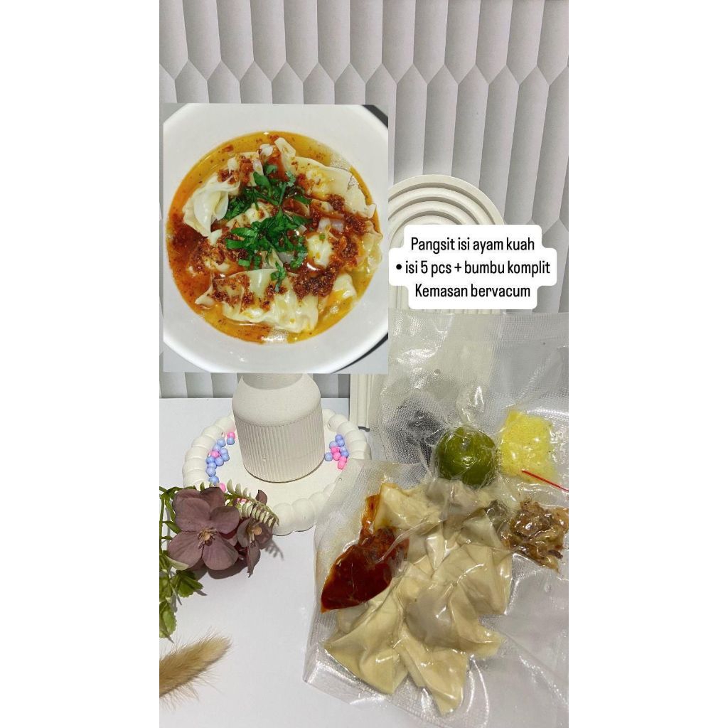 

Pangsit Kuah/Yamin Isi Ayam isi 5 bumbu komplit