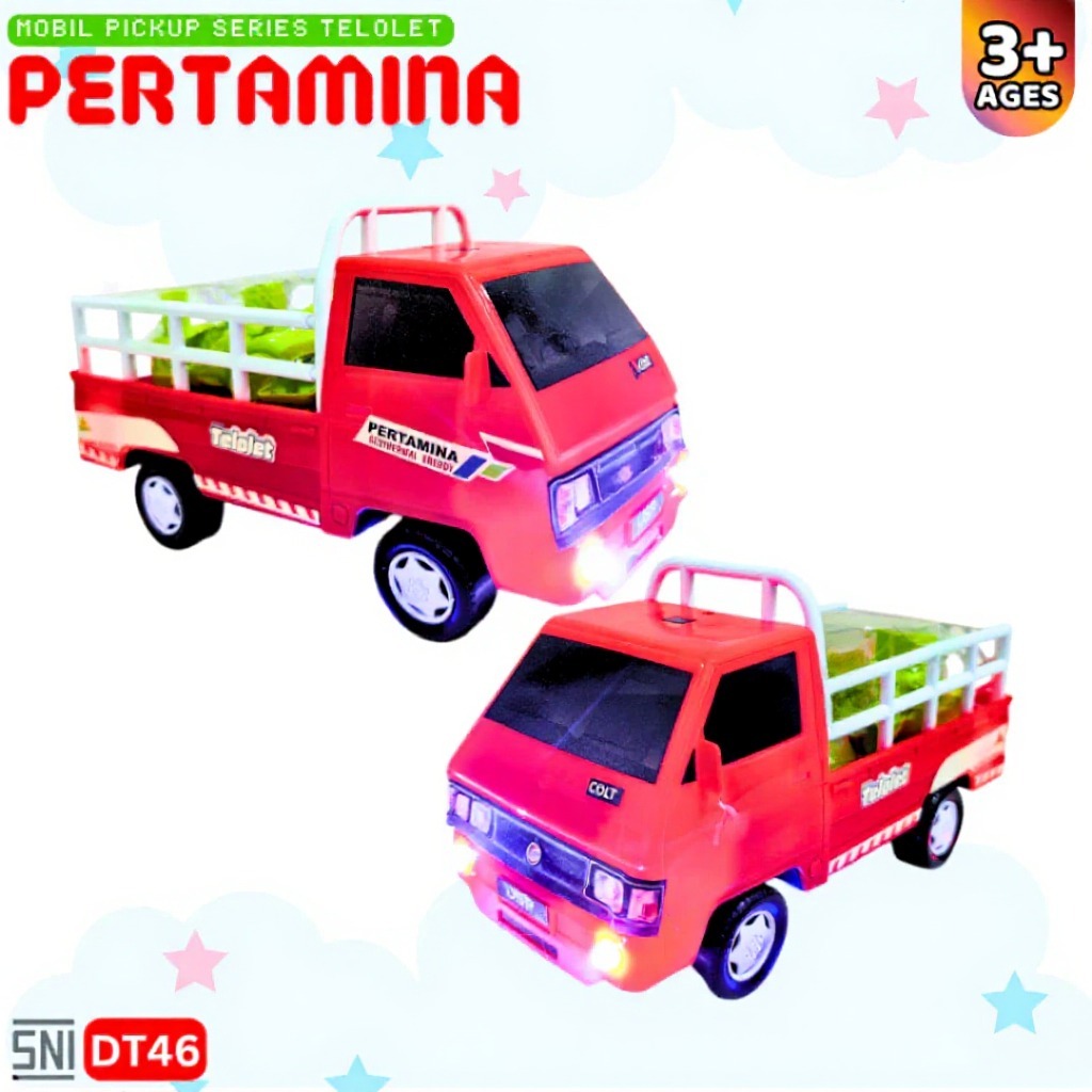 CBD Mainan Anak Mobil Pickup Series Pertamina Telolet L300 Tukang Gas LPG Bump Go  Musik Lampu DT46