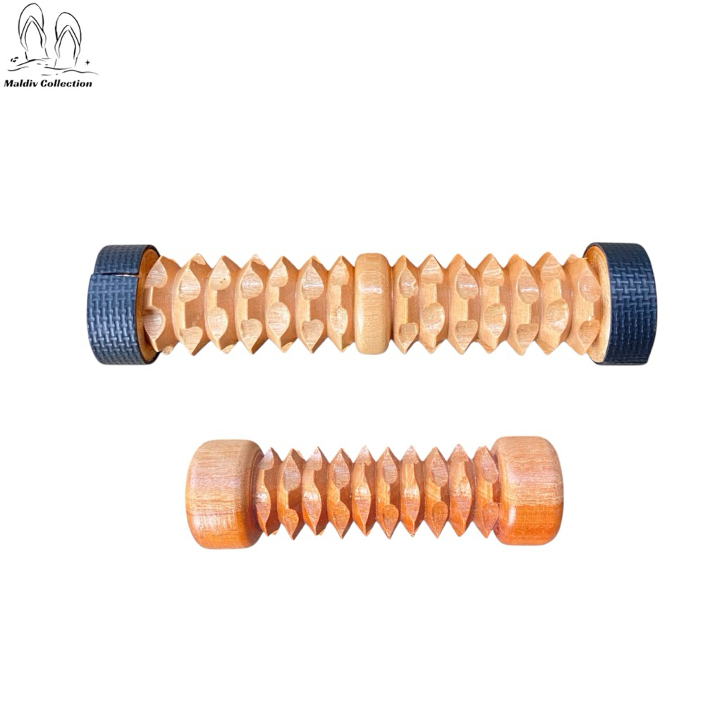 alat pijat refleksi terapi dua telapak kaki kayu tradisional