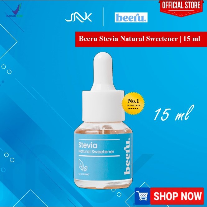 

Beeru Stevia 15 ml Natural Sweetener | Pemanis Alami Daun Steviol 0 Kalori Diet Gula darah Rasa Enak