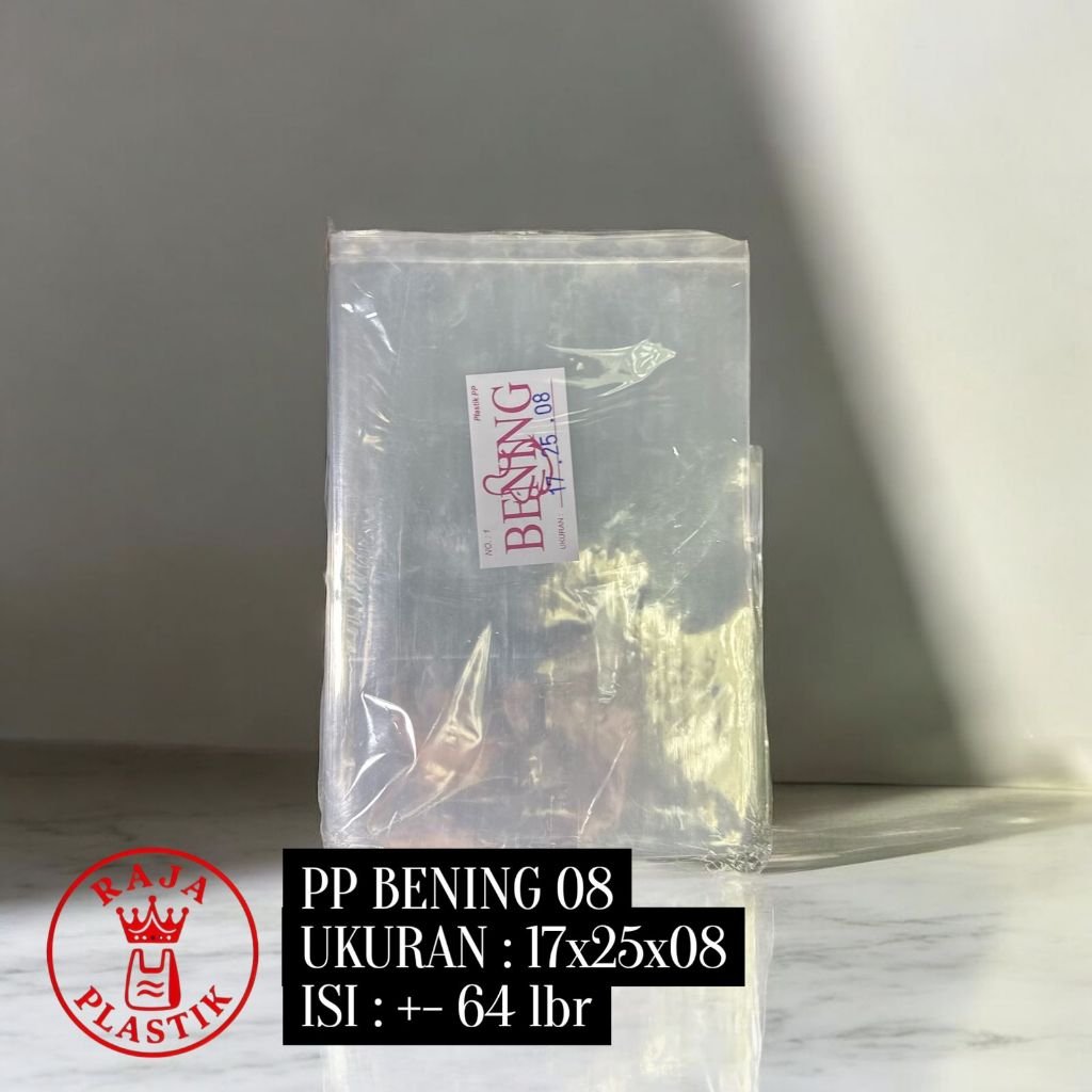 Plastik PP Bening 08 Micron Kemasan Makanan / Packing Barang Tebal Transparan Food Grade | Isi 500 g