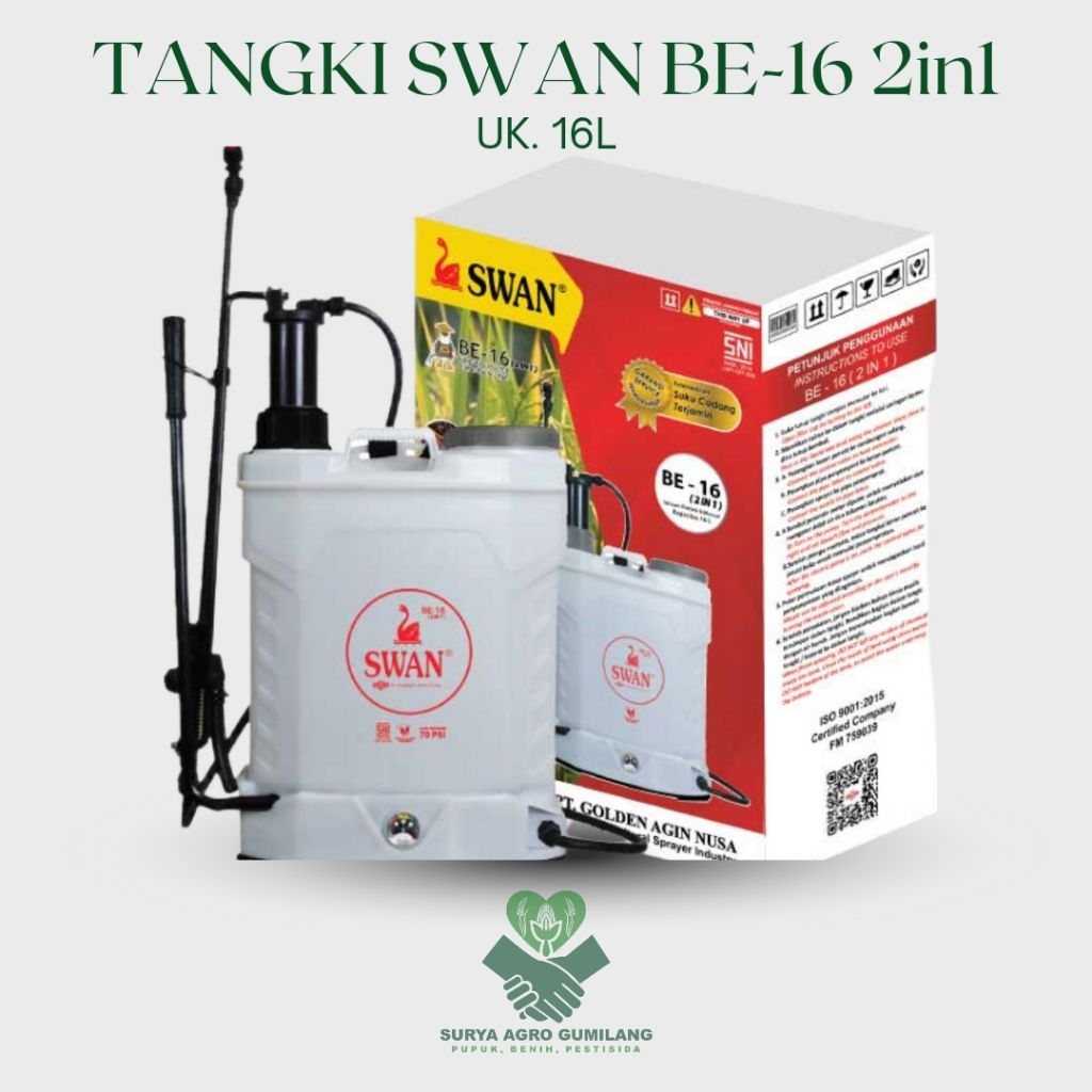 Tangki Semprot SWAN Sprayer SWAN BE-16 2IN1 16 Liter Alat Semprot Pertanian Perkebunan