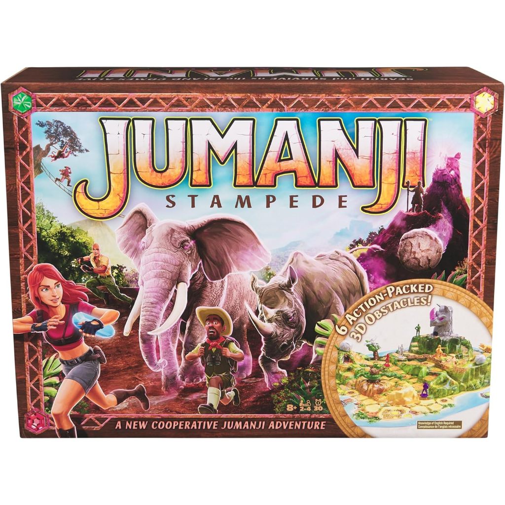 Spin Master Games, Jumanji Stampede, 3D Adventure Cooperative Board Game,
