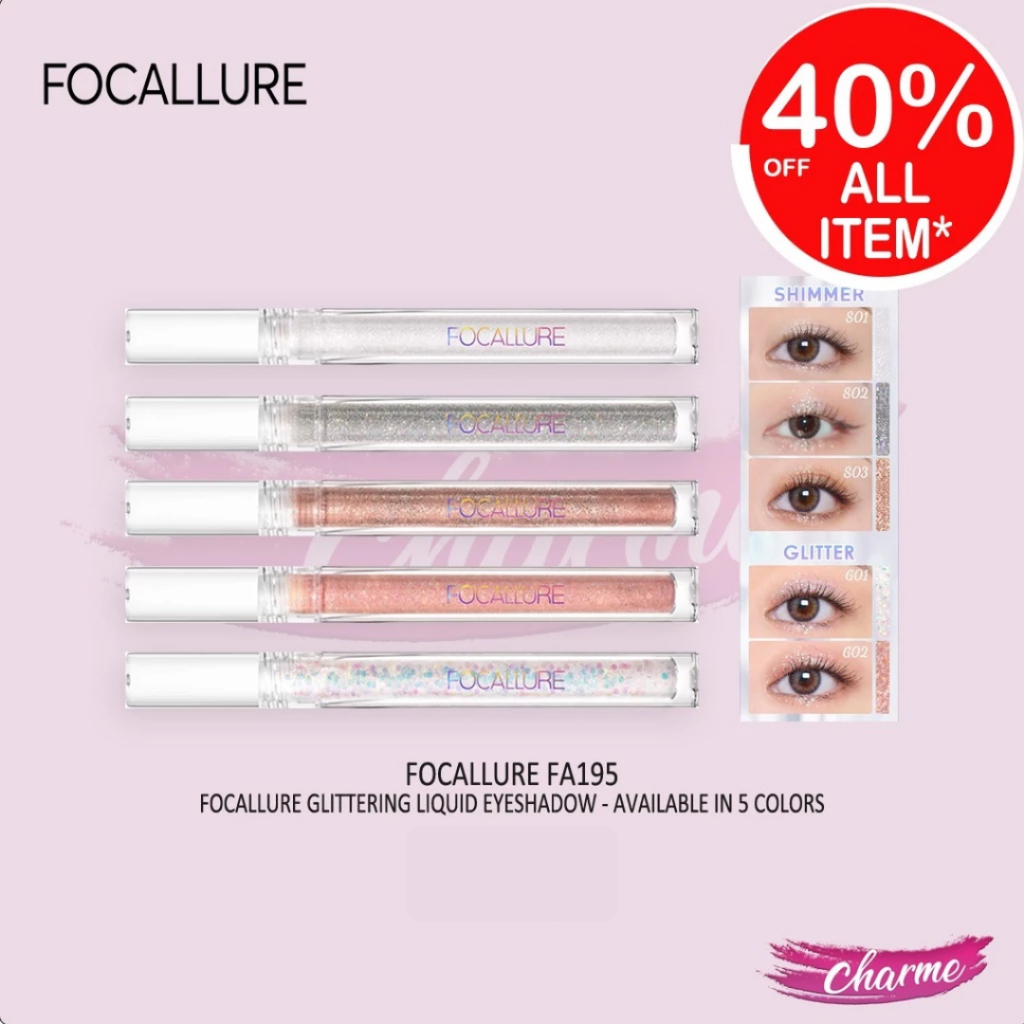 (READY & ORI) Focallure Glittering Liquid Eyeshadow Cair FA195 FA 195 waterproof tahan lama viral gl