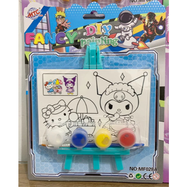 Mainan edukasi anak laki laki perempuan Papan lukis set melukis anak dengan stand EASEL mewarnai cat