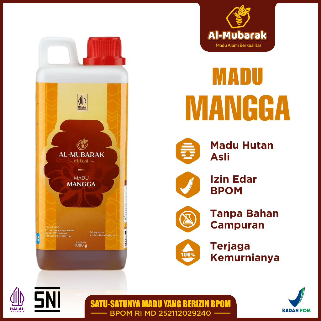 

✅ Madu Al-Mubarak - Madu Mangga Murni & Asli | BPOM | HALAL MUI | SNI