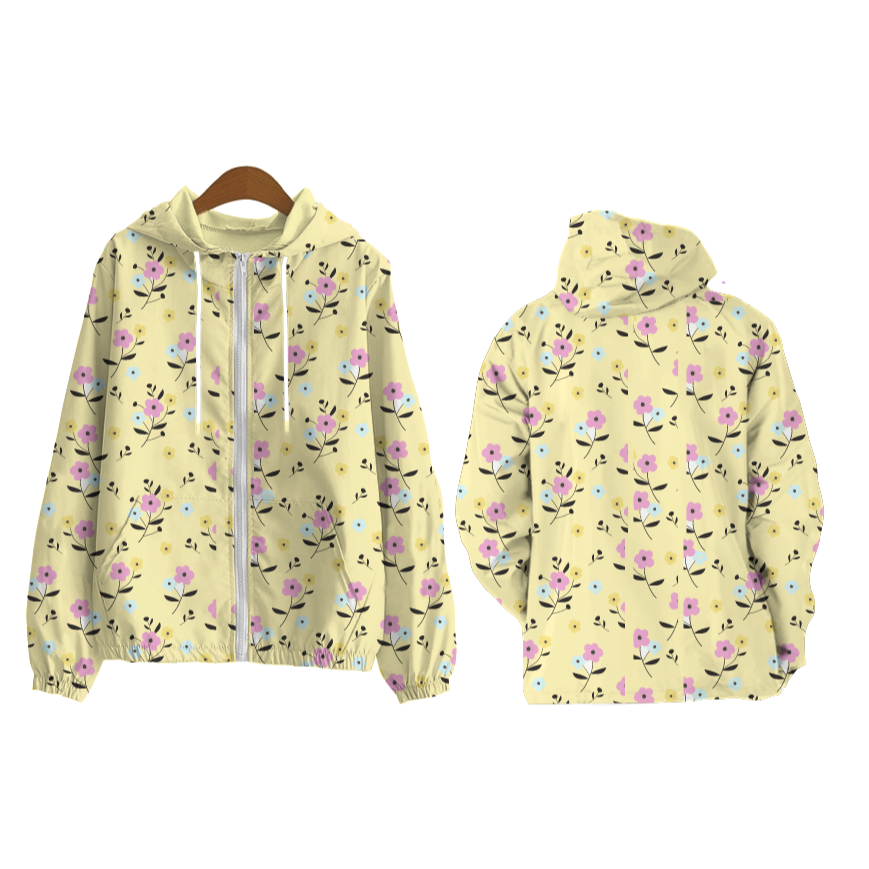 Jaket parasut new motif bunga fullprinting