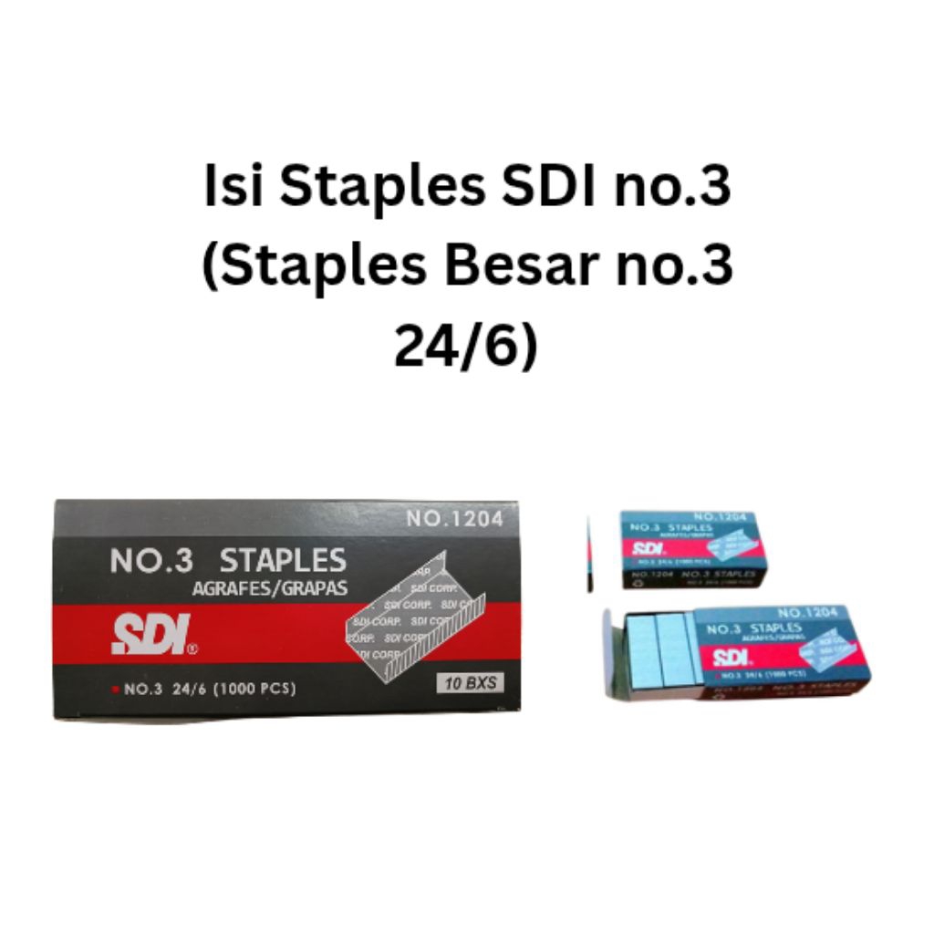 

Isi Staples SDI No.3 24/6 - Per Pack isi 10 Kotak Kecil