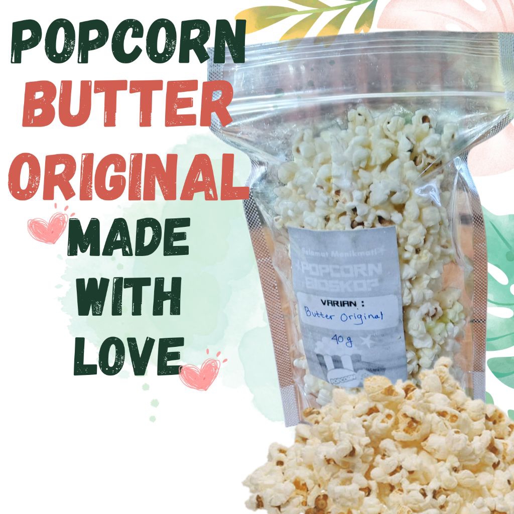 

Popcorn Butter Original Isi 40 gram Made With Love Produk Selalu Baru