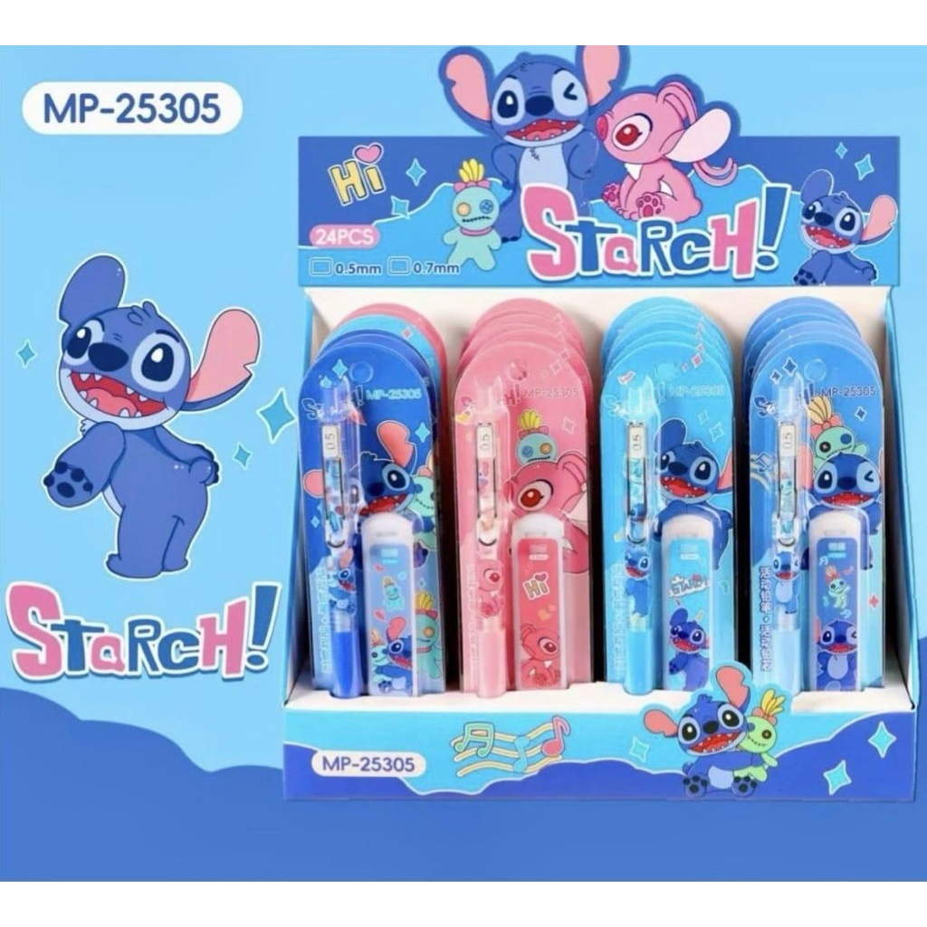 

pensil mekanik Stitch Angel Refill pensil Starch 0.5 mm