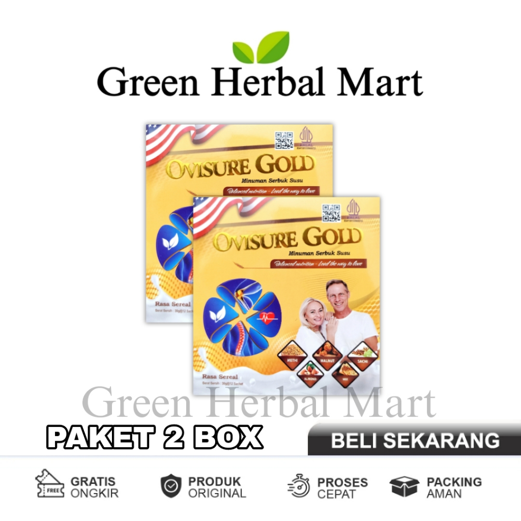 

2 Box Ovisure Gold Milk Susu Vitamin Tulang Dan Sendi Nyeri Otot Keram Kebas Atasi Asam Urat Original Asli