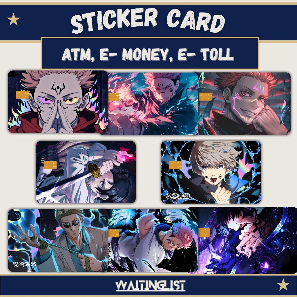 

Stiker Sticker Skin Card ATM E- M0ney E- Toll Sukuna Nanami Inumaki Anime Jujutsu no Kaisen
