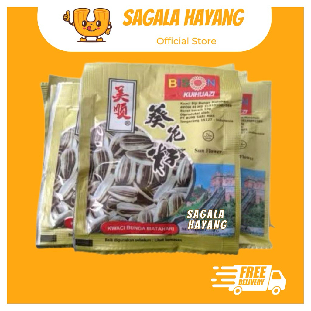 

( SAGALA HAYANG ) 1 Pak isi 20pcs Kuaci Bison