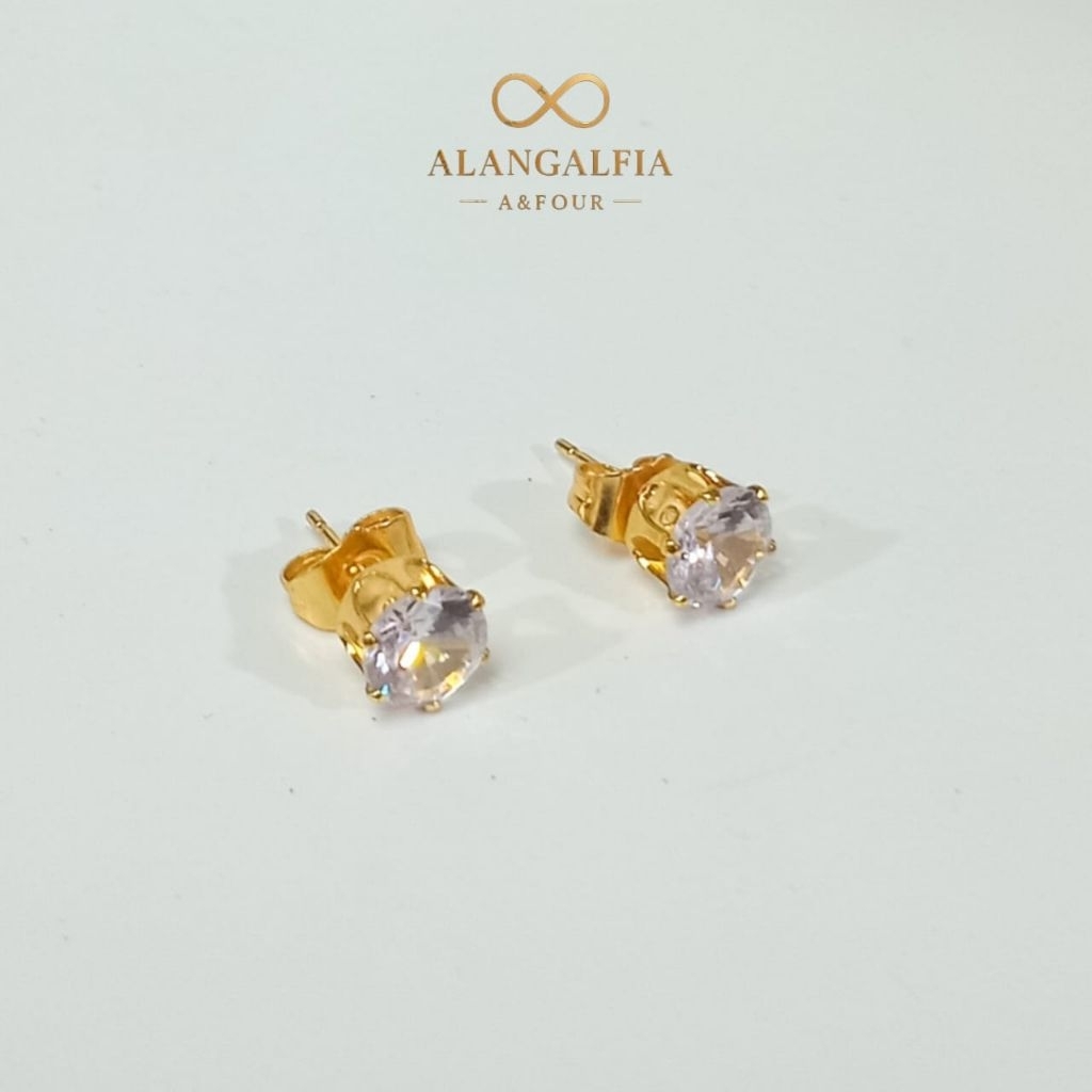 Anting Tusuk Mata Satu Emas Titanium