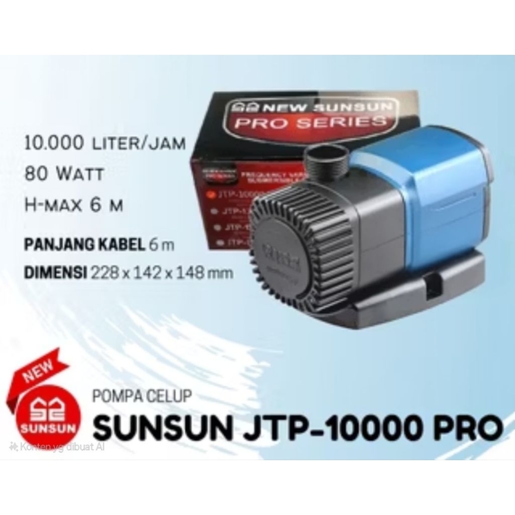 SUNSUN JTP10000/JTP 10000 liter/jam Pompa Celup Kolam/Aquarium Rendah/Hemat Daya
