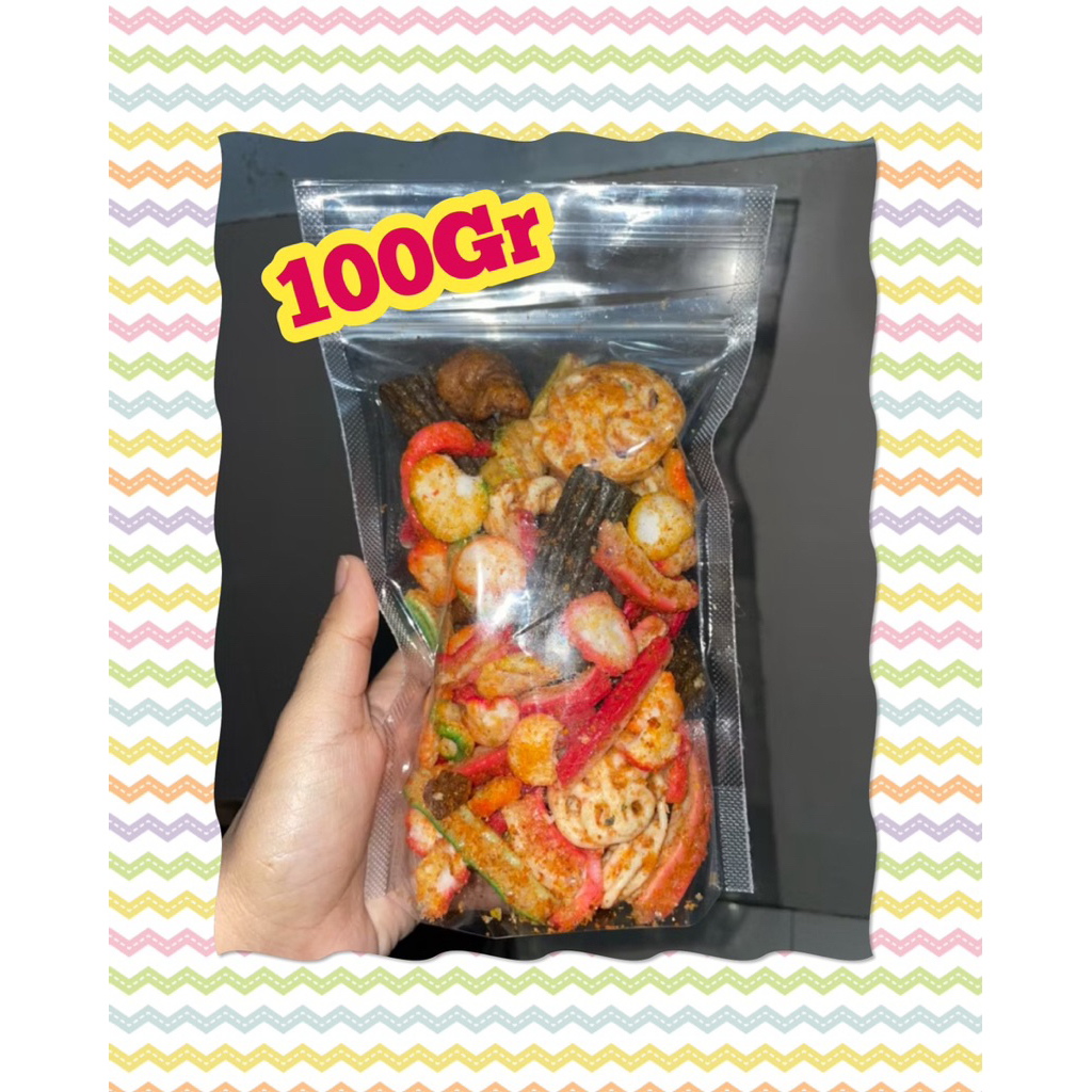 

100GR KERUPUK CAMPUR SEBLAK MIX VIRAL AROMA PEDAS DAUN JERUK TERMURAH