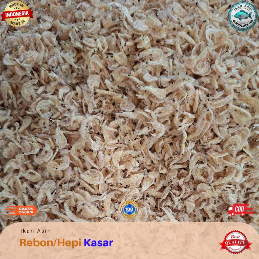 

Hepi Rebus Kasar Super / Udang Rebon Asin Asli Belawan 250gram, 500gram, 1000kg
