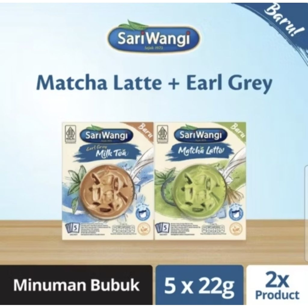 

[1 box = isi 5 pcs] Sariwangi Matcha Latte/Earl Grey Milk Tea