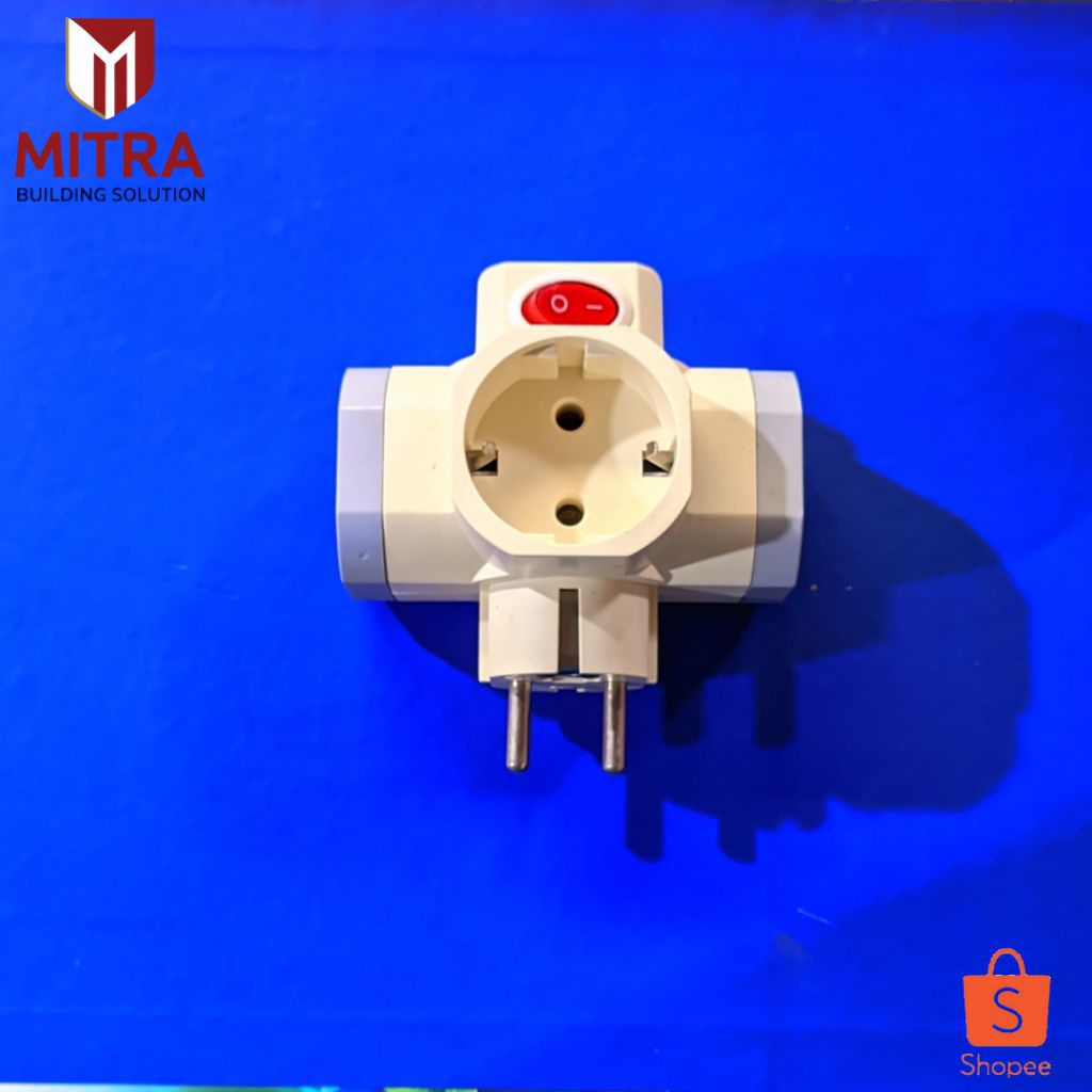 Stop Kontak Tusuk Tee + Steker Visalux / Tee Arde Visalux Tusuk Kuningan