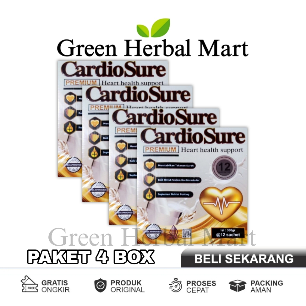 

4 Box Cardiosure Susu Untuk Kolesterol Darah Tinggi Hipertensi Asam Urat BPOM Original Asli