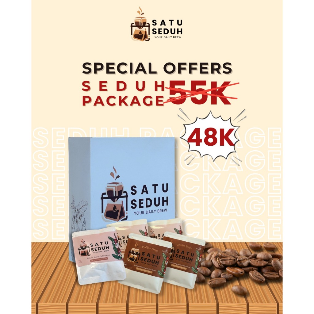 

Satu Seduh Drip Bag Coffee Combo Pack (Robusta+Arabika) 5pcs - Kopi Seduh Praktis