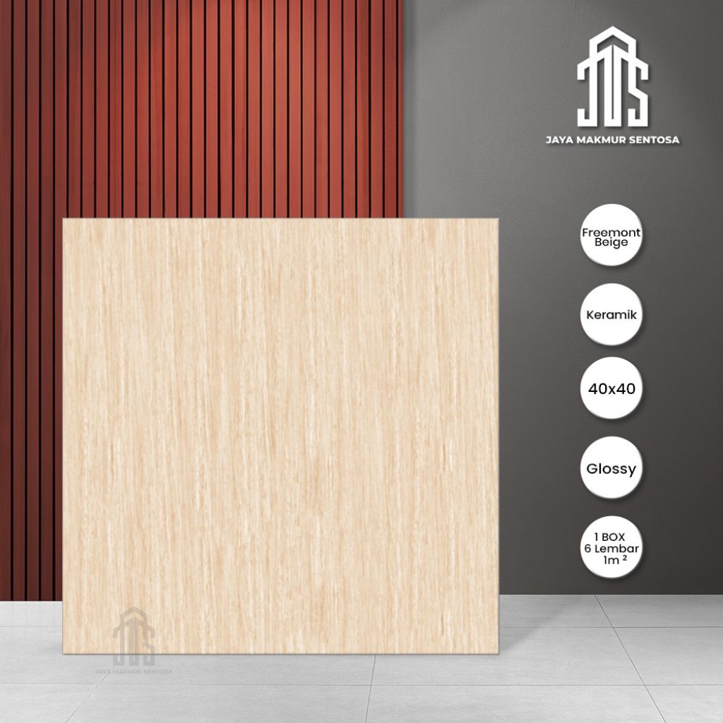 Keramik Lantai Glossy Ruangan Fremont Biege 40x40