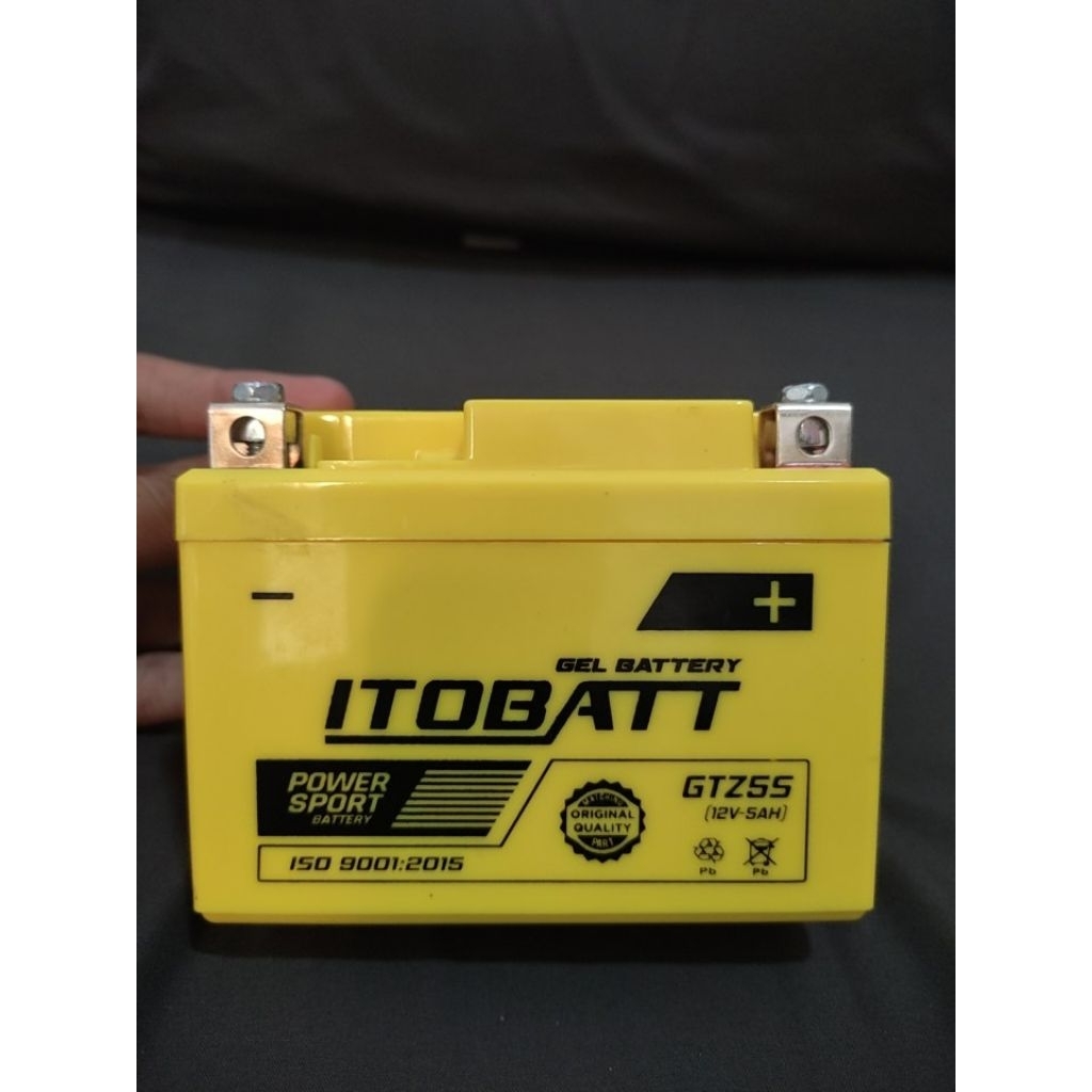 aki motor second bekas original merk Itobatt tipe GTZ5S (12V-5AH) dengan teknologi gel untuk Honda B