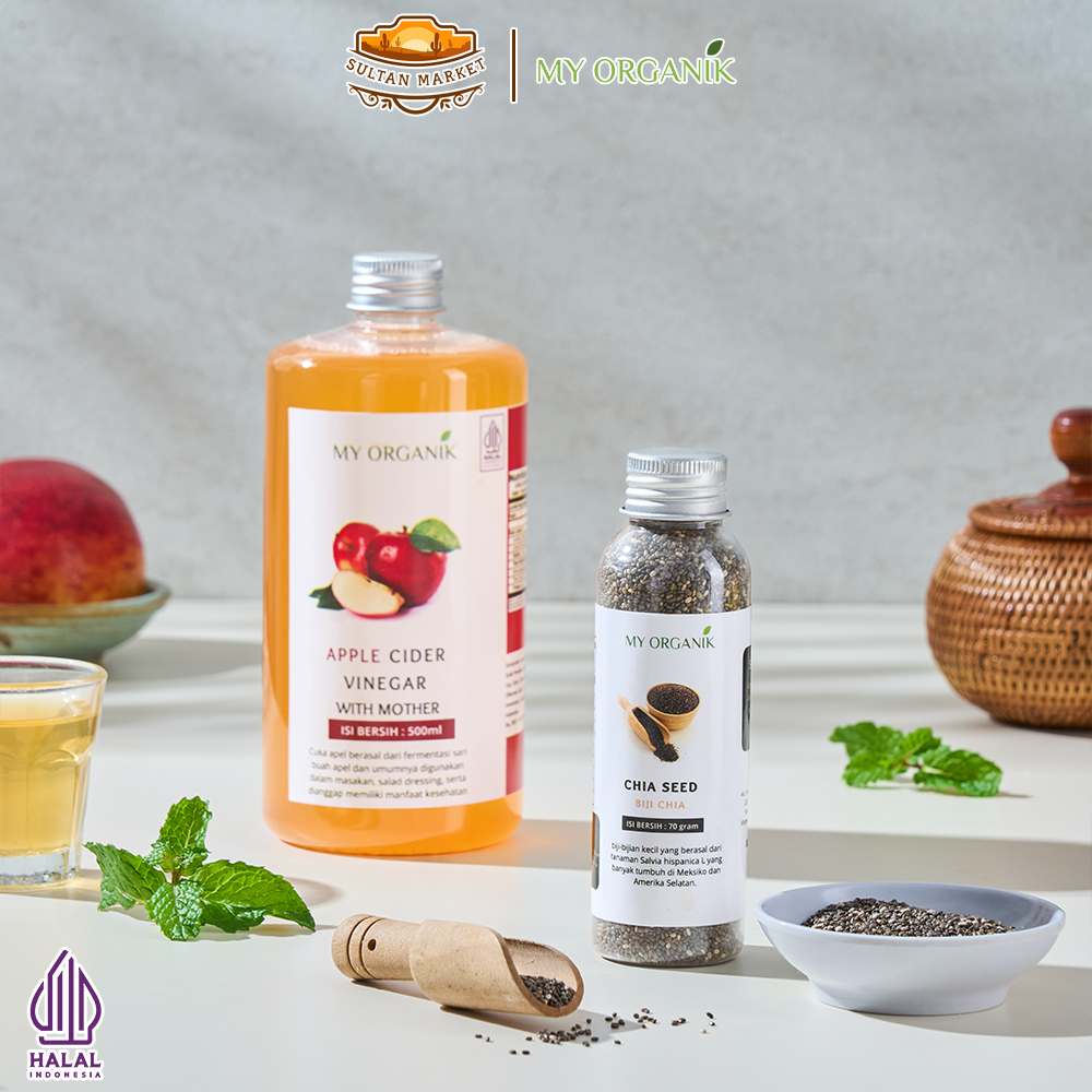 

My Organik Paket Bundling Cuka apel 500 ml dan Chia Seed 70 gram
