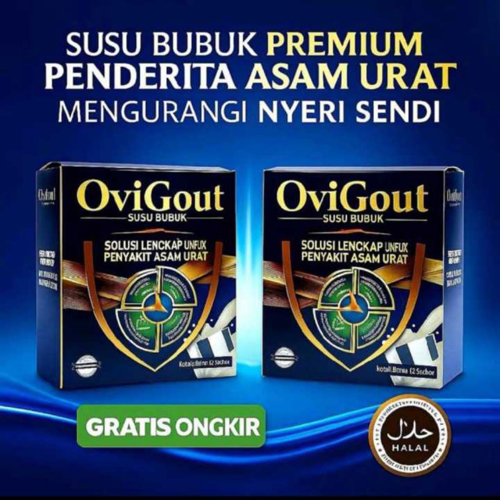 

1 BOX OVIGOUT ( 12 Sachet)Susu Buat Asam Urat Sendi Kolesterol Asli