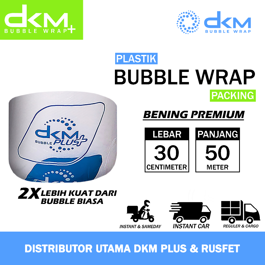 

Plastik Bubble Wrap DKM Potongan 30cm 40cm 20cm x 50m Bubblewrap Putih Bening Premium Packing Roll
