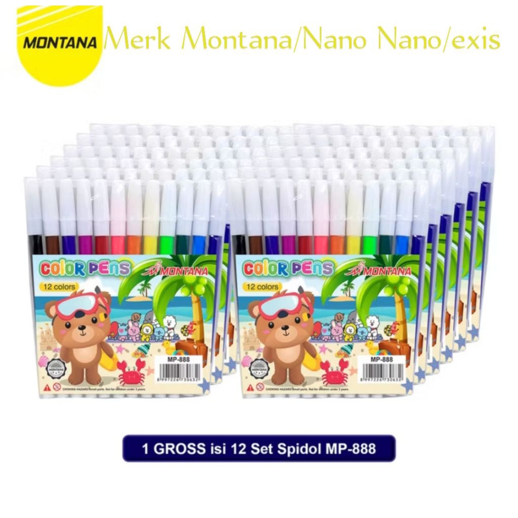 

Spidol 12warna Montana/Exis/NanoNano 1gross isi 12 set
