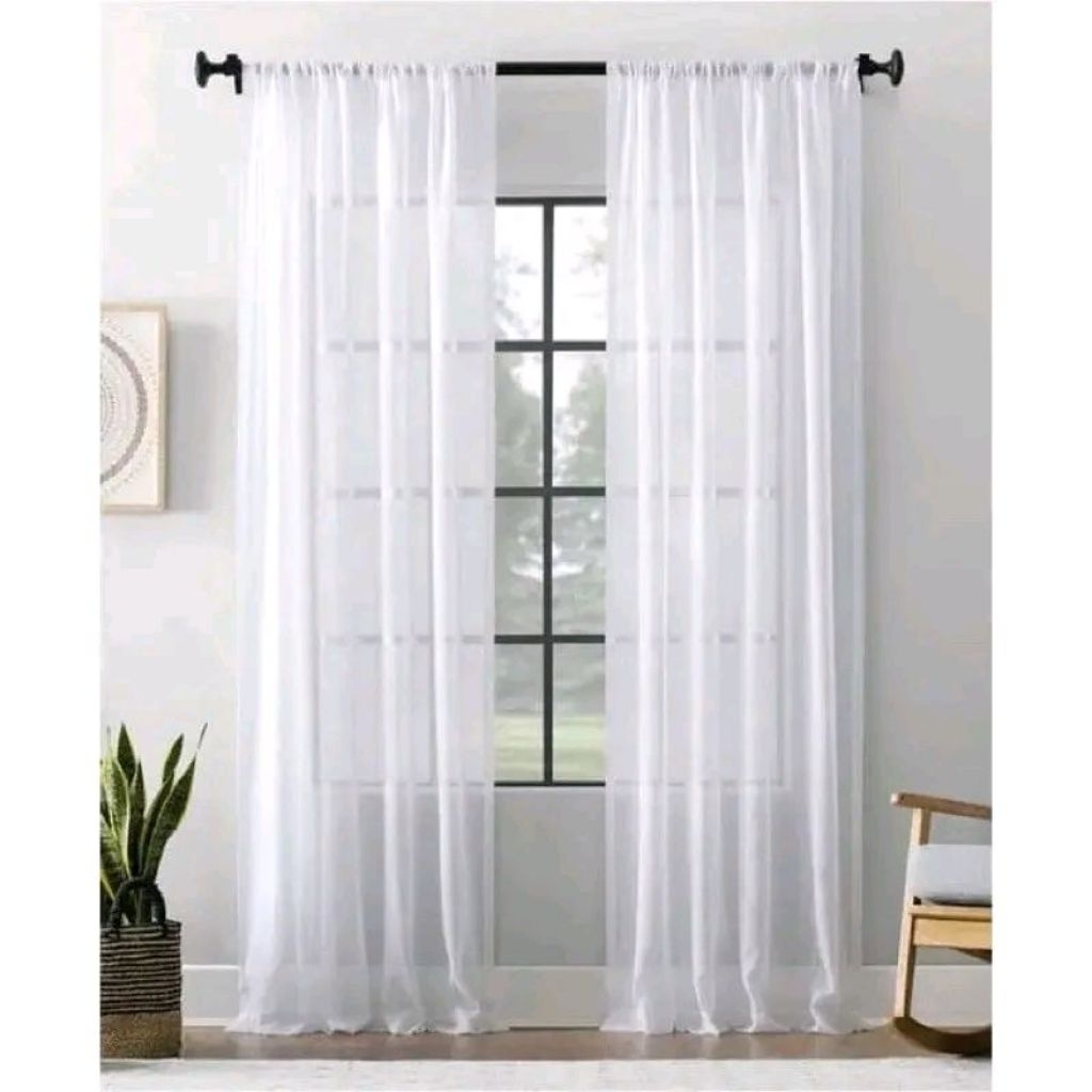 Gorden Minimalis Vitrase Serut Voil Transparan untuk Gorden Siang