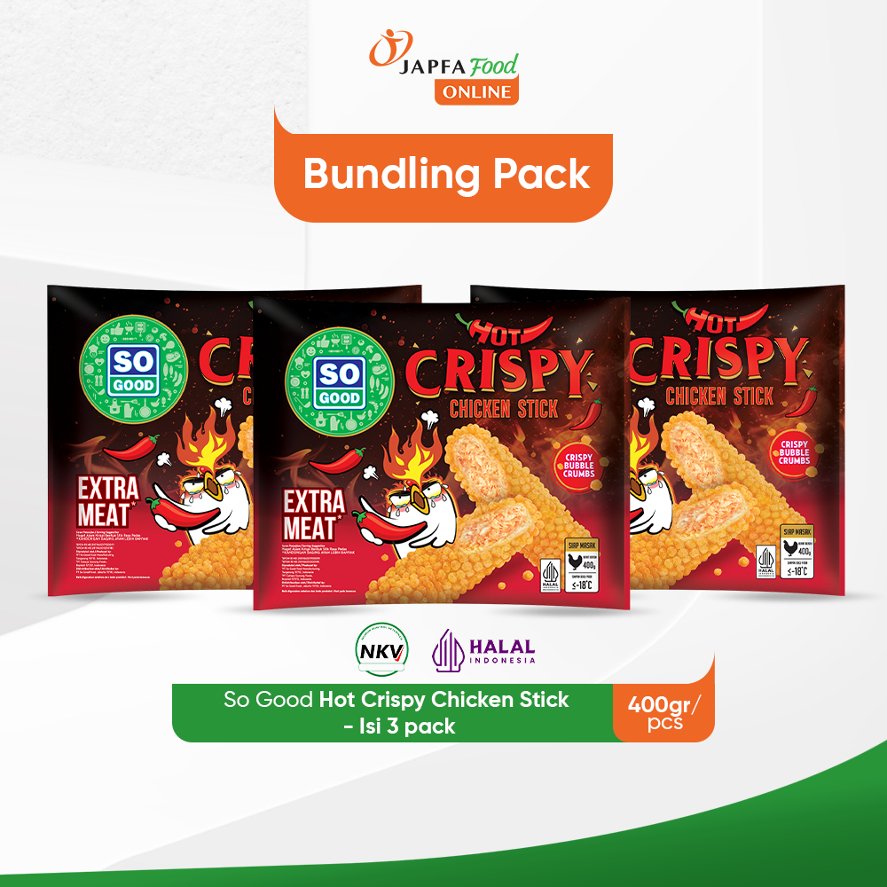 

So Good Hot Crispy Chicken Stick 400gr - Isi 3 pack