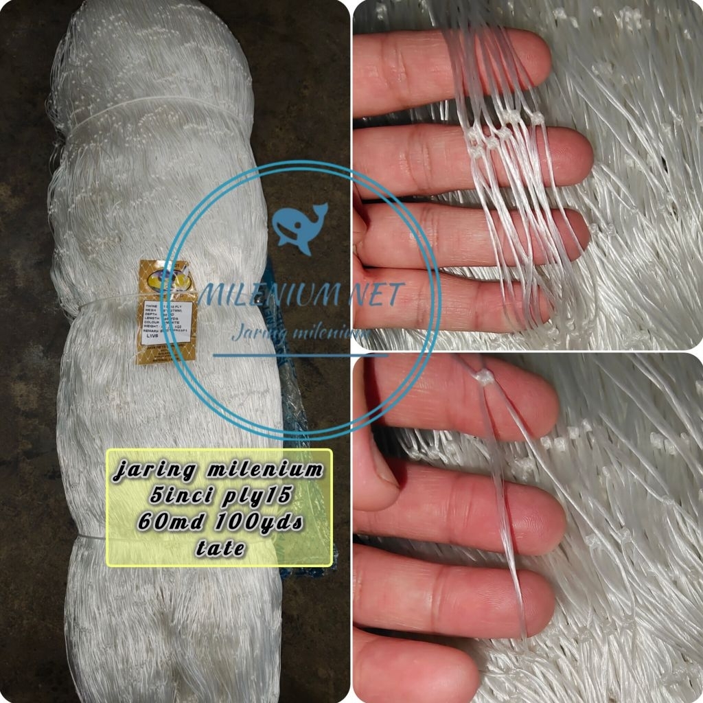 jaring milenium/jaring pintal/jaring ply/5inci ply15 (60md 100yds) tate