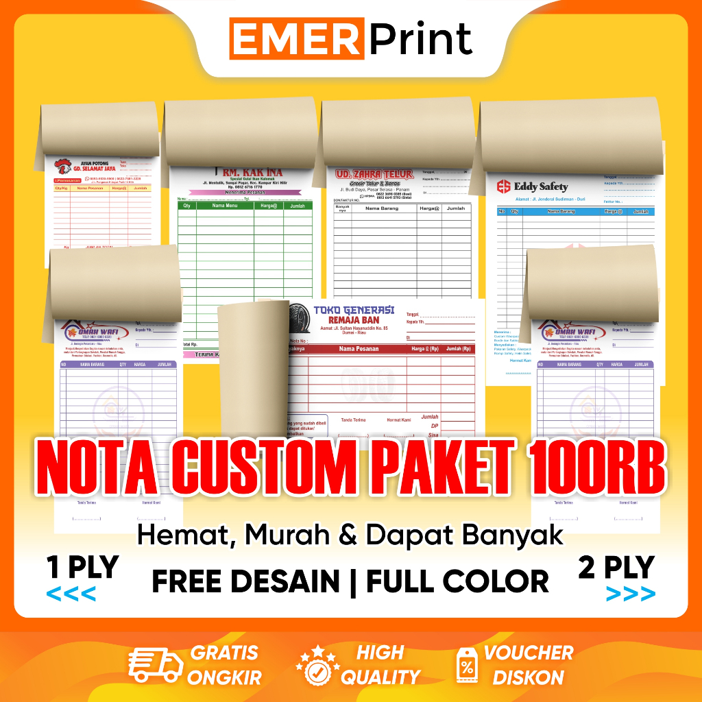 

Nota Custom Paket 100RB All Size 1 Ply dan 2 Ply