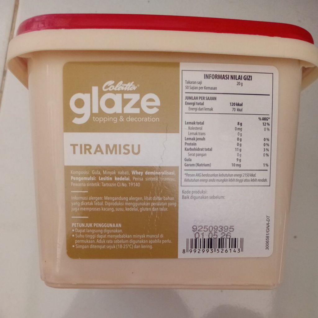 

Glaze Tiramisu merk Colatta 1 kg
