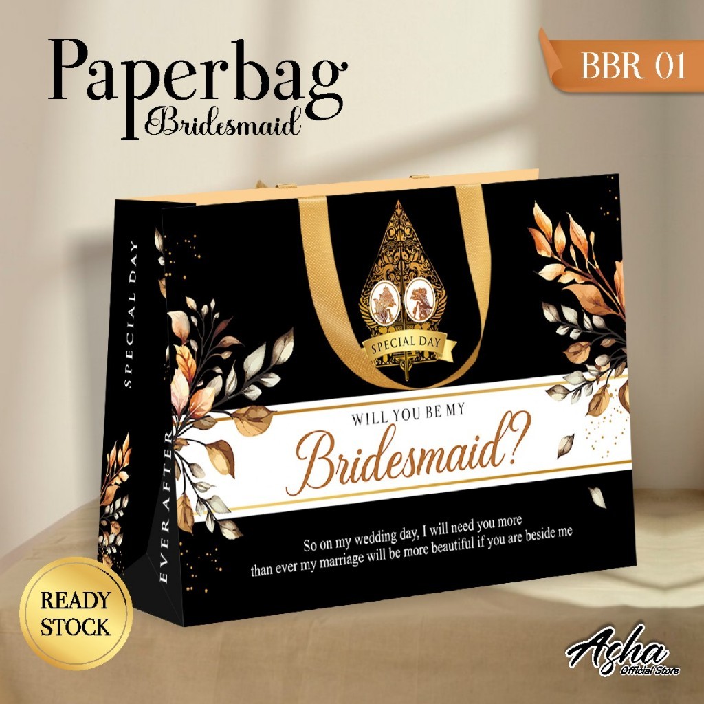 

PAPER BAG BRIDESMAID FULLCOLOUR - TAS BRIDESMAID SIMPLE ELEGANT - PAPERBAG BBR 01